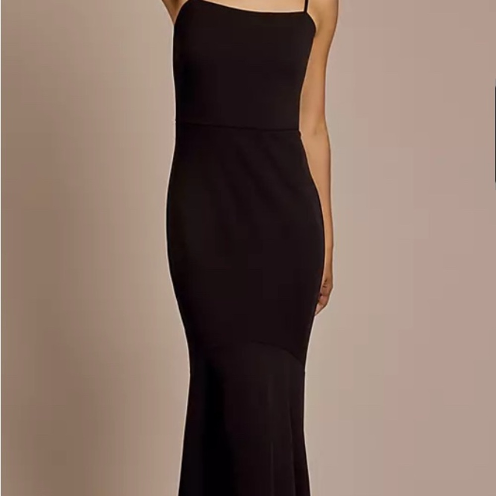 Spaghetti Strap Crepe Mermaid Dress